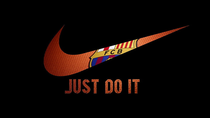 Nike Just Do It, barcelona, black background, competition, nike