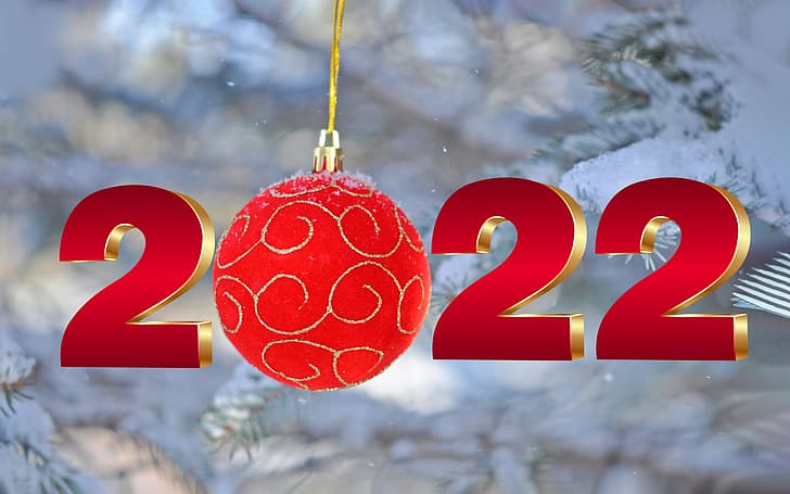 Pixiz 1, 2022 year, happy new year, numbers Free HD Wallpaper