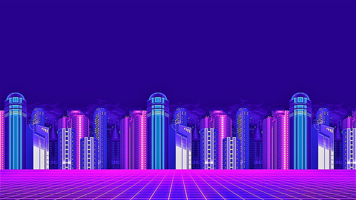 Pretty Pixel Art, city, artistic, building, pixel art Free HD Wallpaper