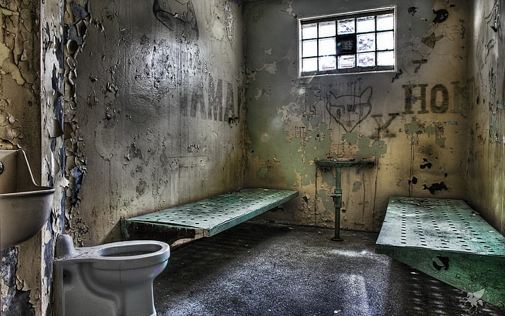 Prison Cell Door Open, ruined, no people, cell, obsolete Free HD Wallpaper