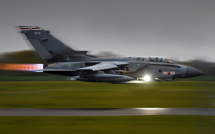 Royal Air Force Tornado, speed, blurred motion, flying, military