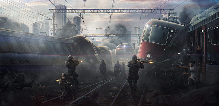 science fiction, city, army, futuristic Free HD Wallpaper