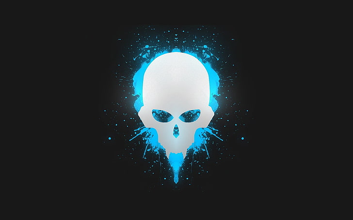 Skull, copy space, black, human body part, human face Free HD Wallpaper