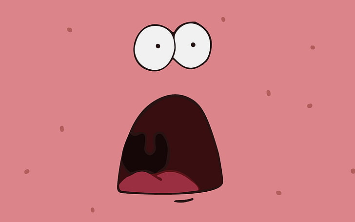 Spongebob Patrick Face, black color, closeup, anthropomorphic smiley face, art and craft Free HD Wallpaper