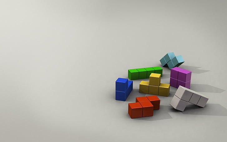 Tetris Pattern, gray background, creativity, group of objects, large group of objects Free HD Wallpaper