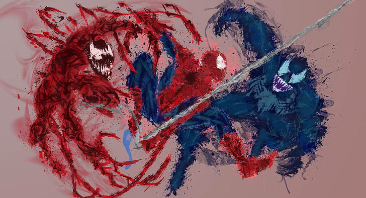 Venom Y Carnage, no people, dirty, paintings, acrylic painting Free HD Wallpaper