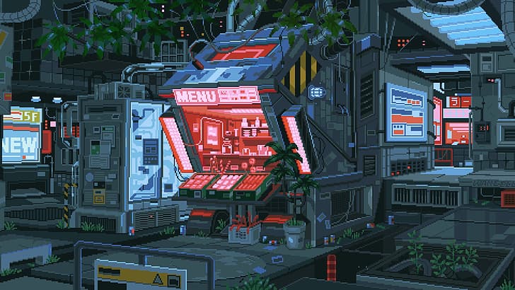 Wilbur Soot Stream Layout, city, cyberpunk, pixel art, lights