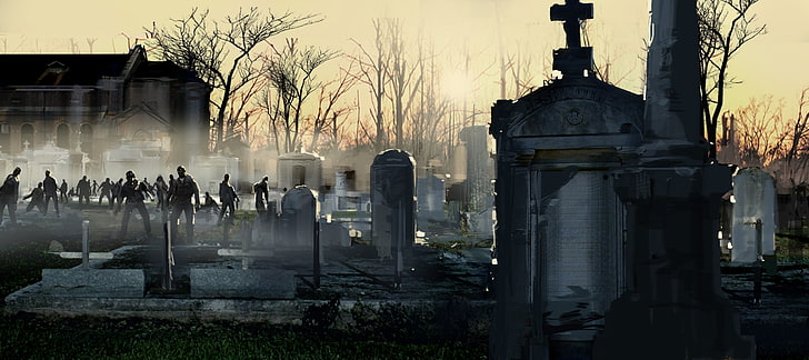 Zombie Shooter, place of burial, real people, memorial, urban scene Free HD Wallpaper