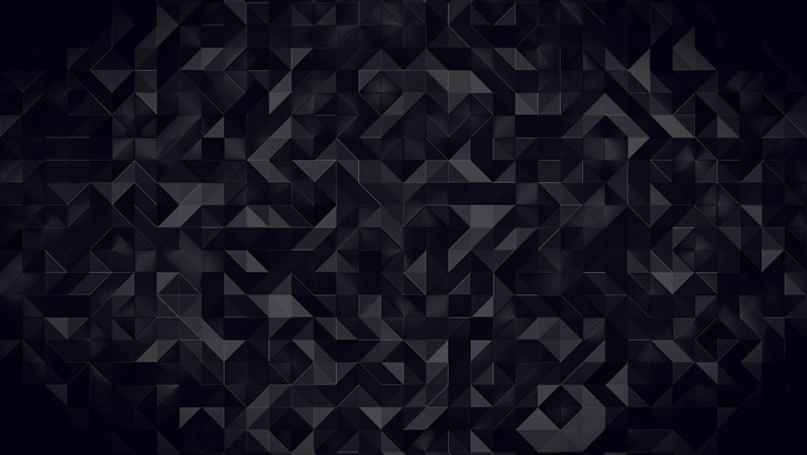 1440P Black, dark, triangles, pattern