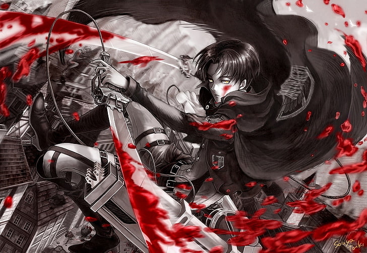 Anime Boy Attack On Titan, alien, monster  fictional character, judgment day  apocalypse, futuristic Free HD Wallpaper