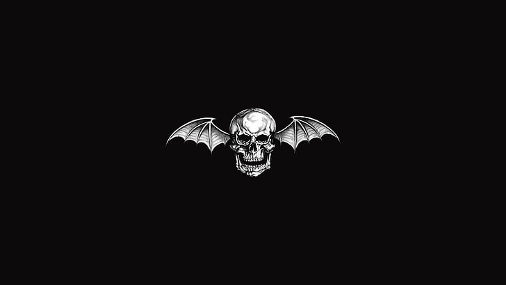 Avenged Sevenfold Skull Logo, illuminated, closeup, no people, hard rock