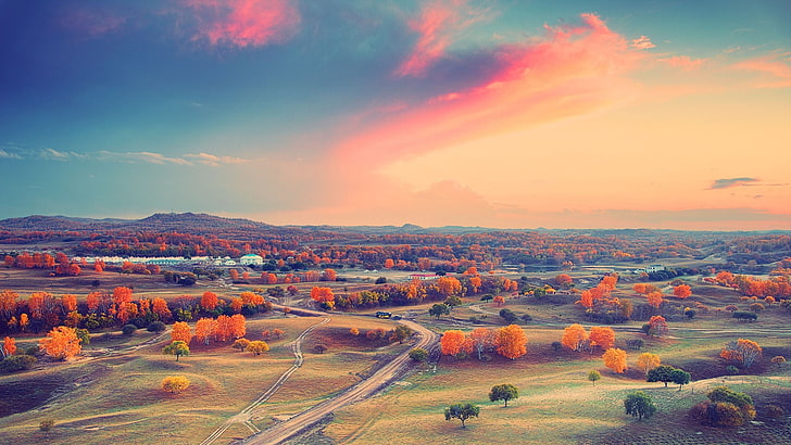 Beautiful Landscape Sky Sunset, dusk, sunlight, travel, valley Free HD Wallpaper