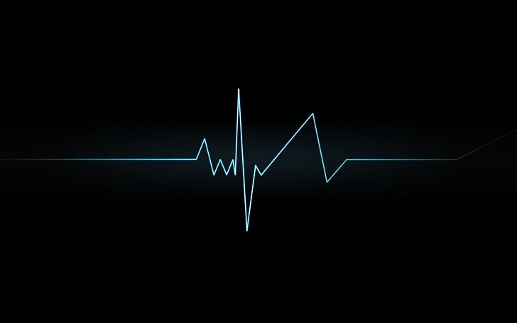 Black and White Heart Beat Line, indoors, heart, copy space, healthcare and medicine Free HD Wallpaper