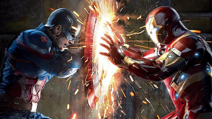 Captain America V Iron Man, welding, iron man, men, equipment Free HD Wallpaper