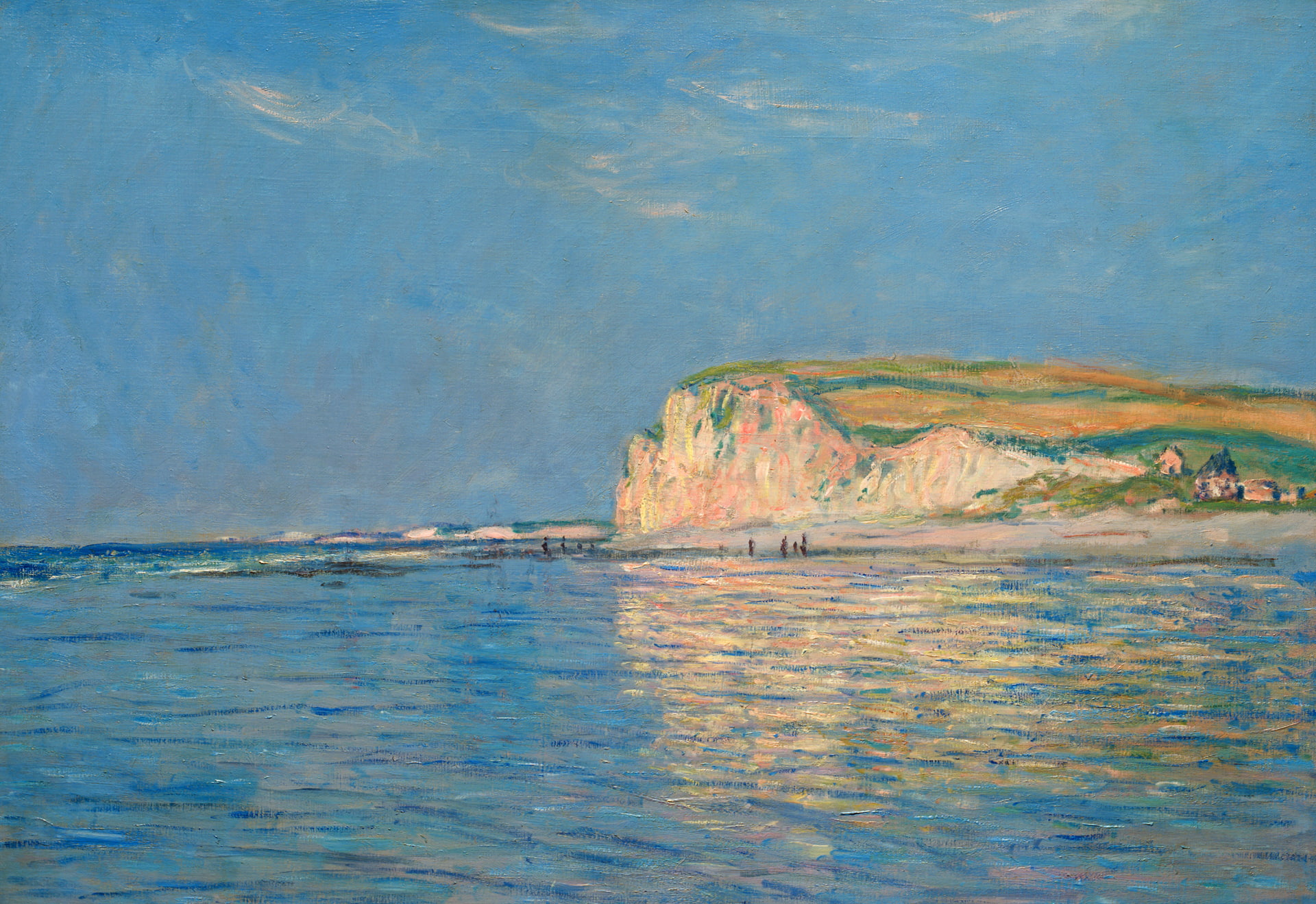 Claude Monet Sea Paintings, low tide in purvile, claude monet, landscape