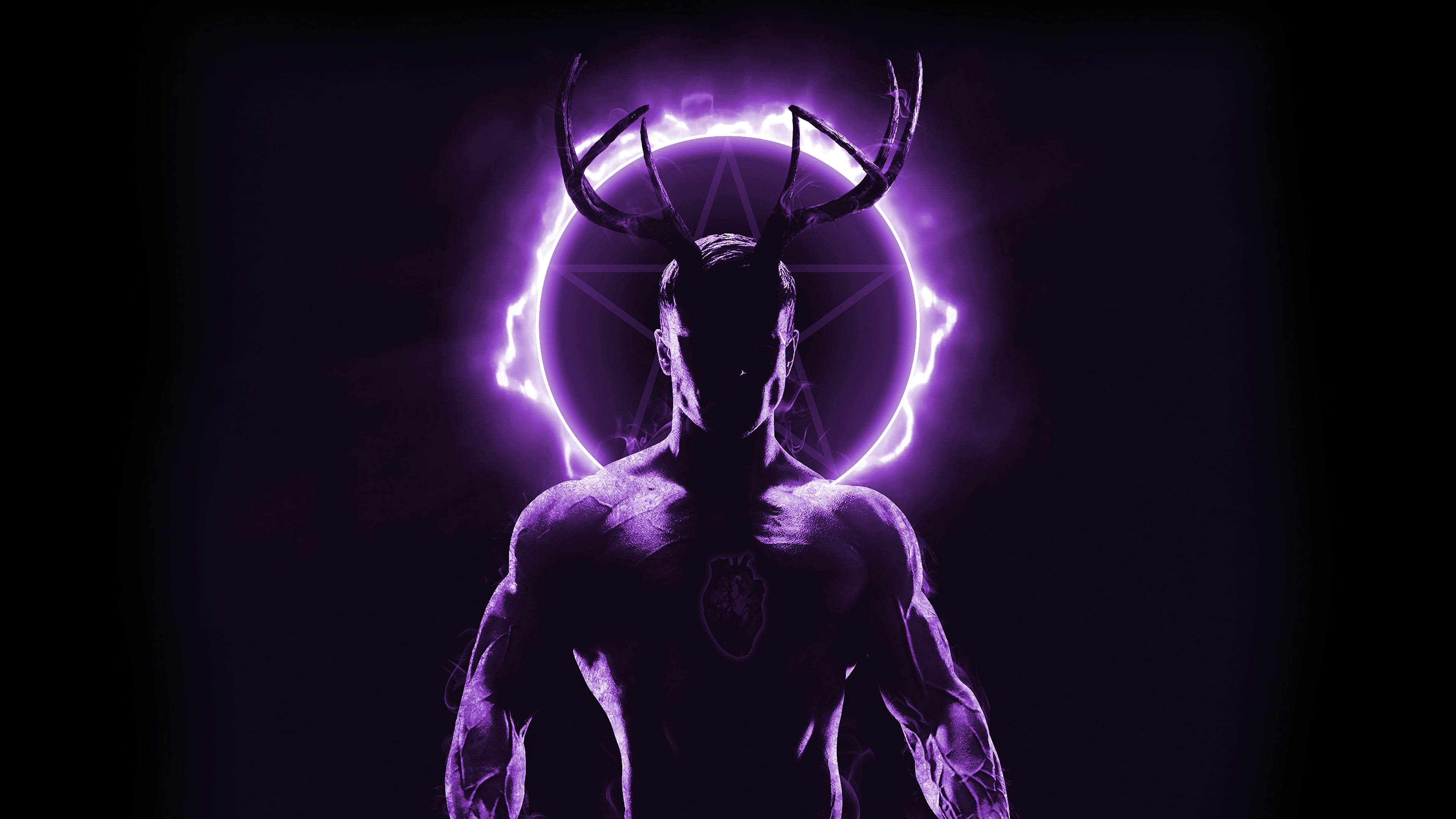 Cool Demon, fantasy art, lights, purple, concept art