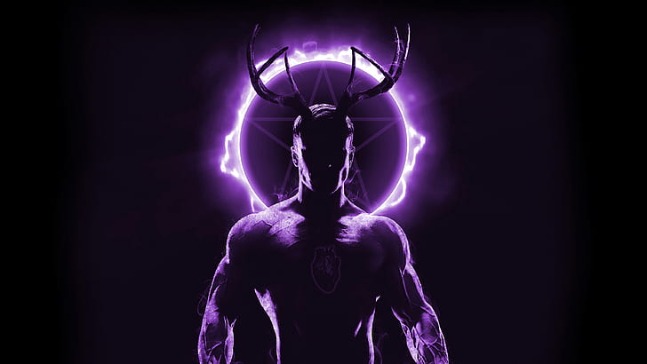 Cool Demon, fantasy art, lights, purple, concept art