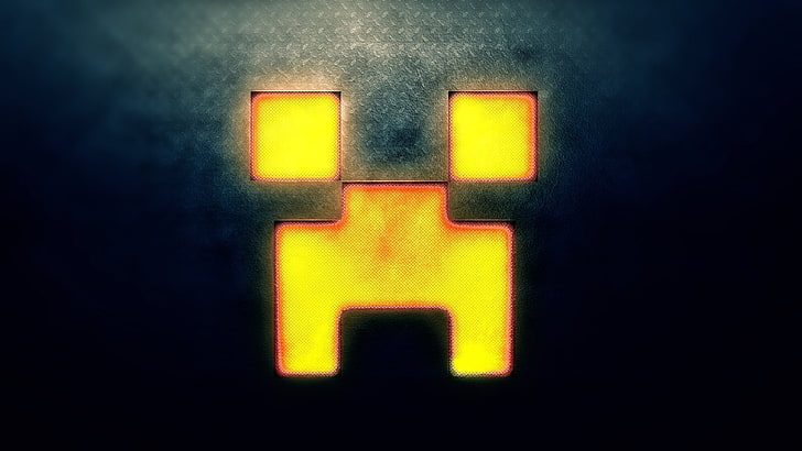Cool Minecraft Creeper, black background, guidance, neon, sign Free HD Wallpaper