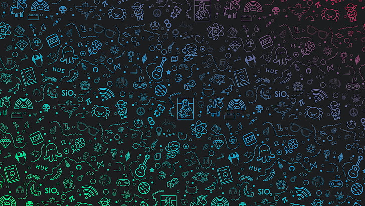 Dark Full, neon, icon, pattern, design