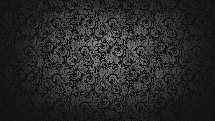 Dark Grey Pattern, full frame, ornate, decoration, retro styled Free HD Wallpaper