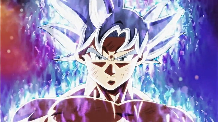 DBZ Goku Ultra Instinct, halloween, purple, super saiyan blue, front view Free HD Wallpaper