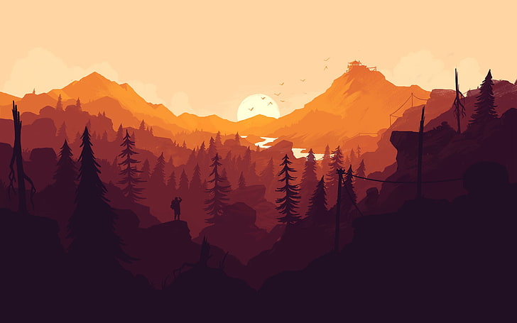 Firewatch Game, cold temperature, winter, outdoors, silhouette Free HD Wallpaper