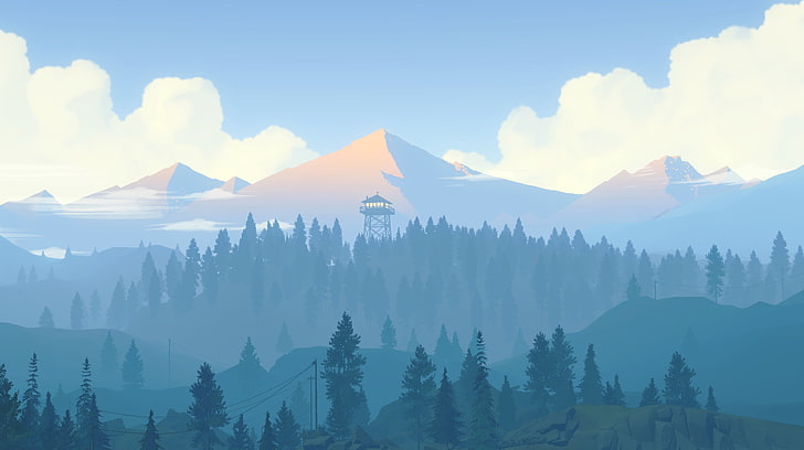 Firewatch HD, sky, panoramic, no people, travel Free HD Wallpaper