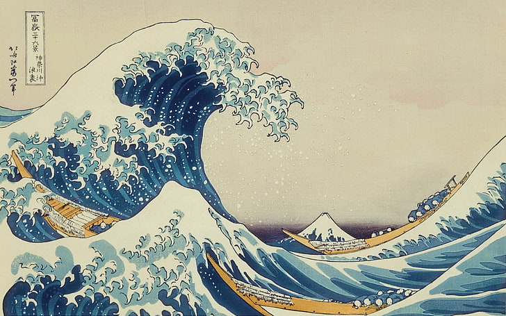 Great Wave Off Kanagawa Original, design, day, great, oldfashioned Free HD Wallpaper