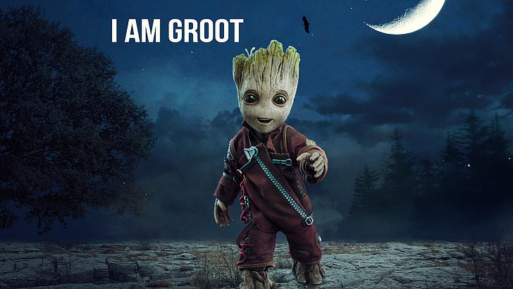 Groot Baby Computer, childhood, monster  fictional character, spooky, looking at camera Free HD Wallpaper