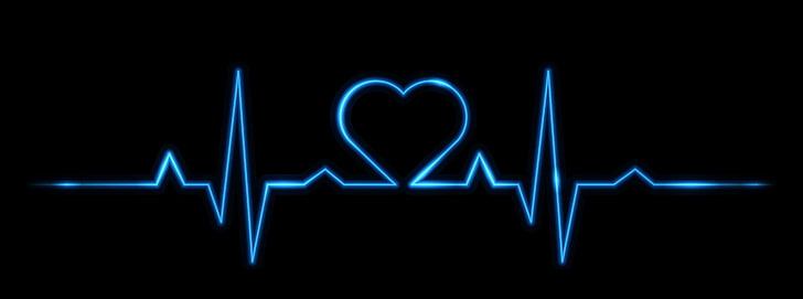 Heart Beat EKG Vector, technology, black background, love, emotion Free HD Wallpaper