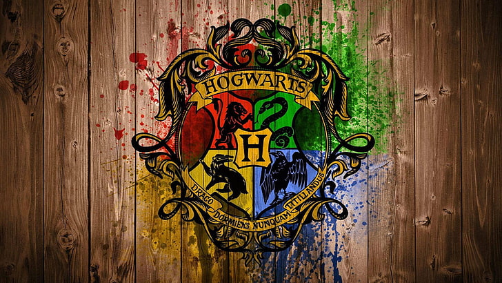 Hogwarts Symbol, graffiti, human representation, coat of arms, male likeness Free HD Wallpaper
