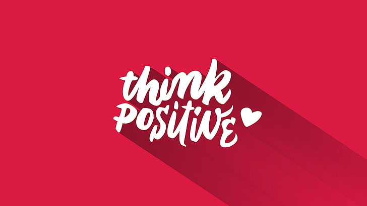 How to Be Positive, pink, heart, digital art, positive Free HD Wallpaper