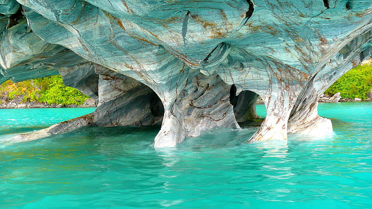 Ice Caves Chile, lagoon, puerto rio tranquilo, scenics  nature, sea Free HD Wallpaper