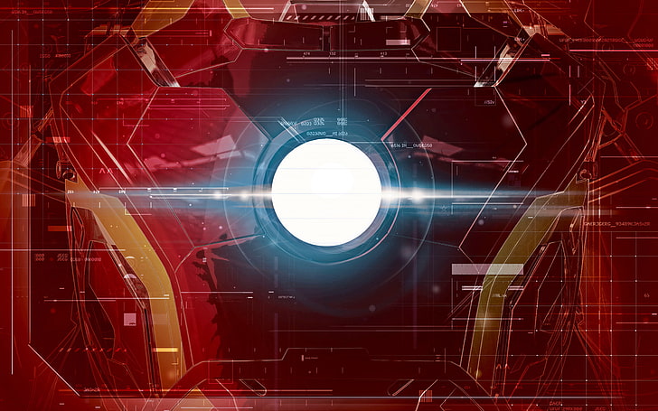 Iron Man 1 Arc Reactor, electronics industry, computer graphic, nightlife, shape