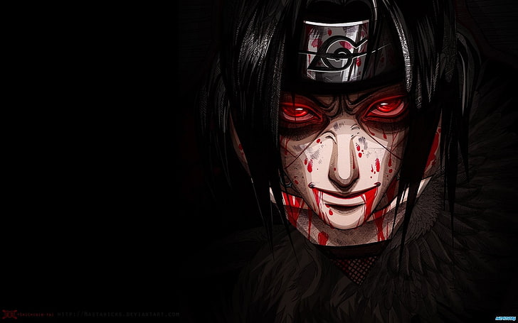 Kakashi, spooky, itachi, uchiha, black background Free HD Wallpaper