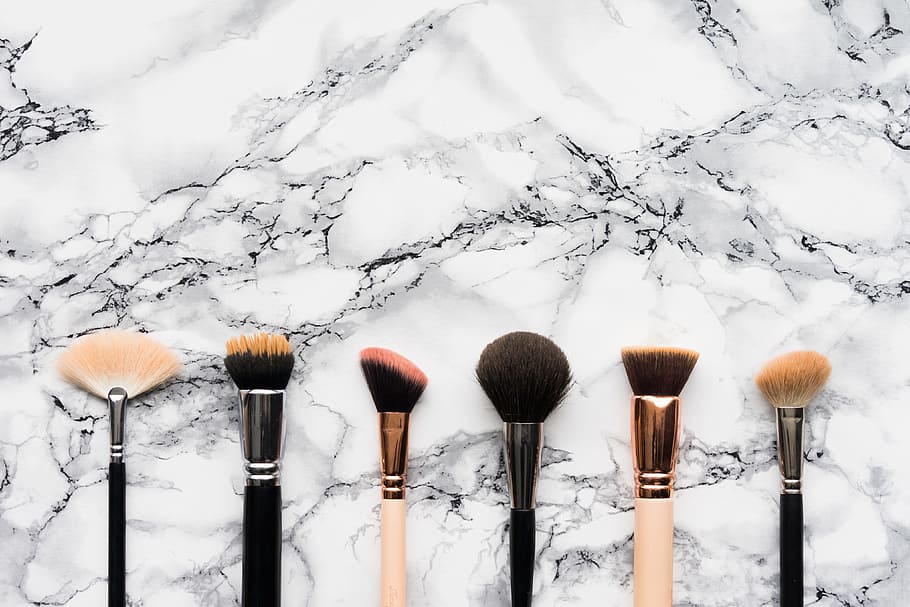 Makeup Brush Black and White, winter, land, white, salon Free HD Wallpaper