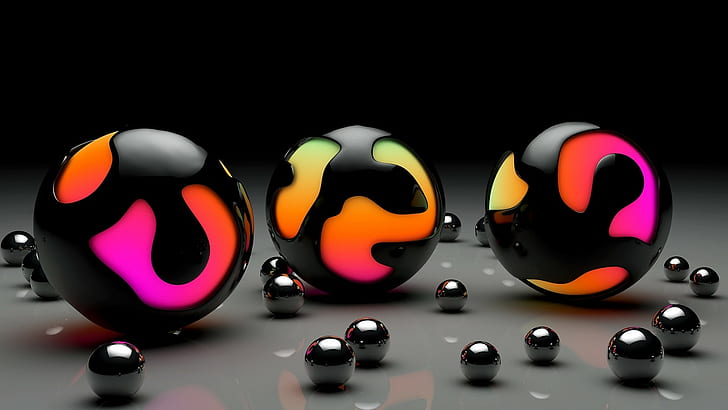 Marbles 3D, abstract, cgi, 3D, render Free HD Wallpaper