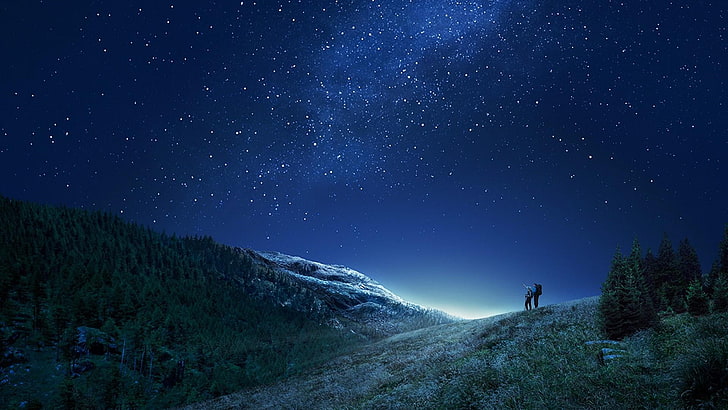 Milky Way Time-Lapse, star field, outdoors, hiking, scenics  nature Free HD Wallpaper