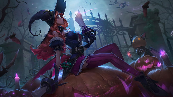 Miss Fortune Splash Art, miss fortune, miss fortune league of legends, witch, halloween