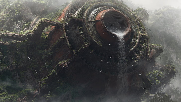 Modern Ruins Concept Art, built structure, nature, no people, history Free HD Wallpaper