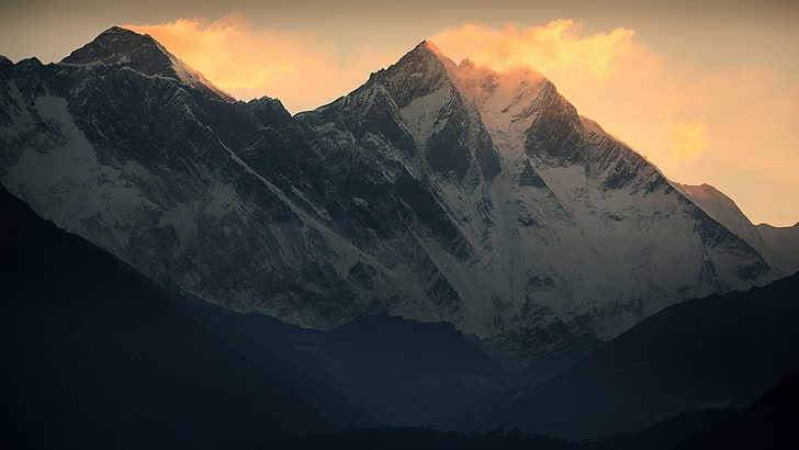 Mount Everest Landscape, hills, blue, valley, glacier Free HD Wallpaper