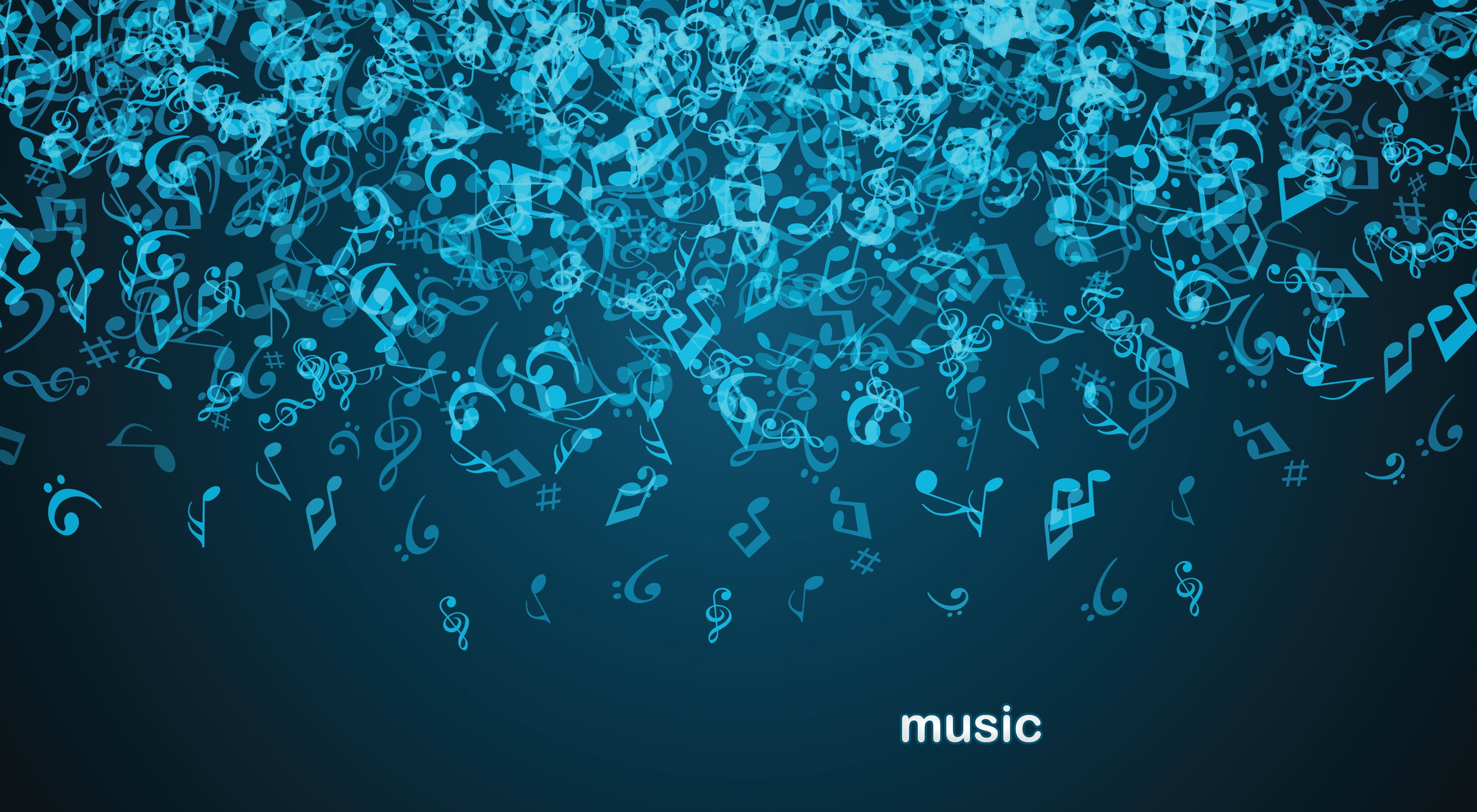 Music Notes Light Blue, play, musical notes, motion, excitement