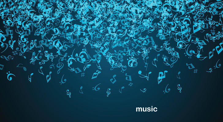 Music Notes Light Blue, play, musical notes, motion, excitement Free HD Wallpaper