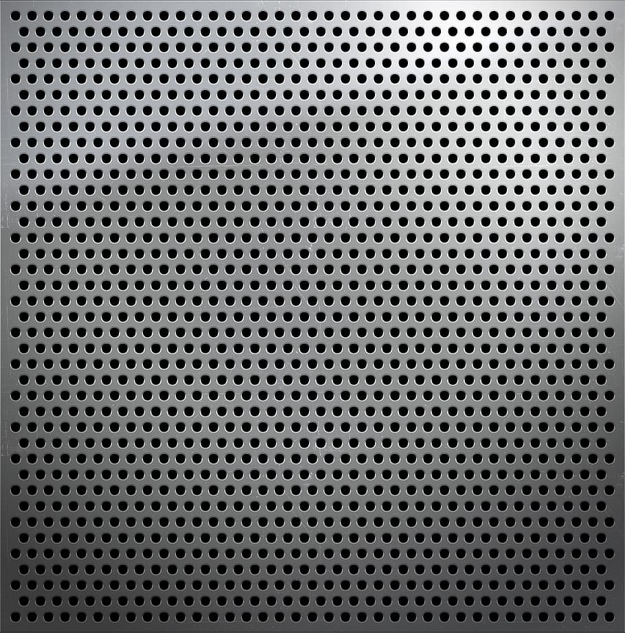 Perforated Metal Ceiling Panels, sheet metal, textured effect, silver, geometric shape Free HD Wallpaper