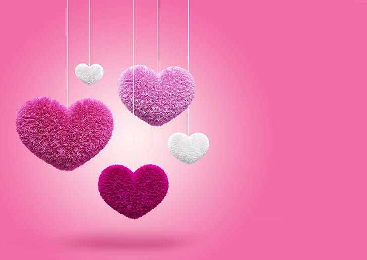 Pink Rose Heart, love image, heart Free HD Wallpaper