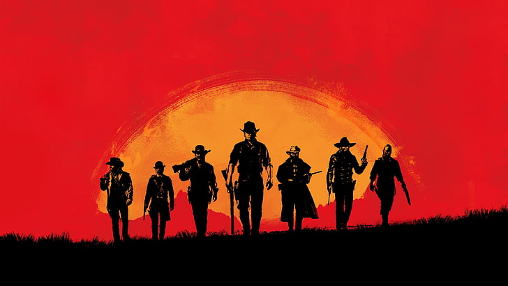 Red Dead Redemption 2 John Marston, gamer, sunset, boys, motion