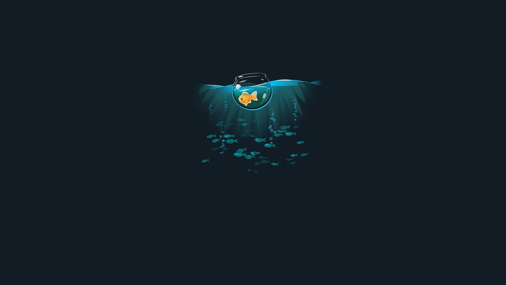 Simple Dark, vector, symbol, black background, underwater
