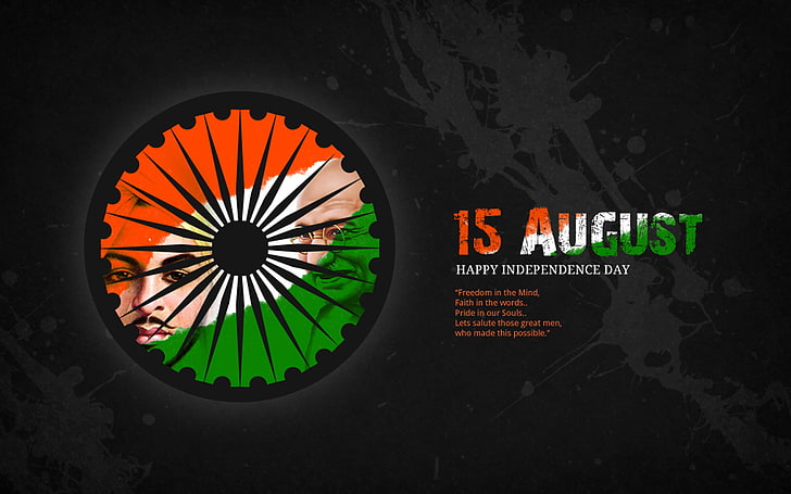 Simple Patriotic, independence, orange color, circle, number Free HD Wallpaper