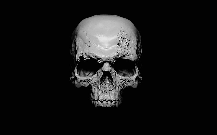 Skull Black, dead person, closeup, dark, fear