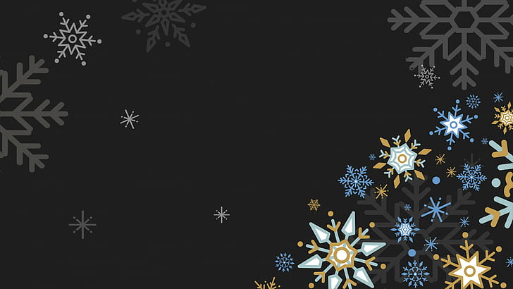 Snowflake, christmas, dark, snowflake, snowflakes Free HD Wallpaper